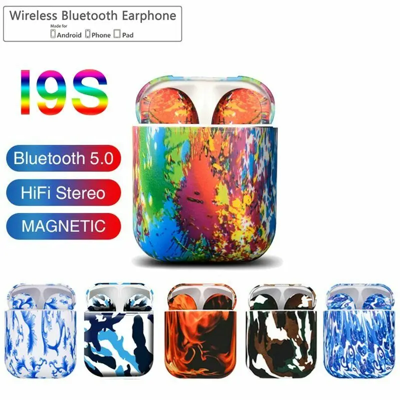 Blue Wireless bluetooth Wireless charging dock headset with i9 tws accessories