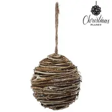 Рождественский шар Рождественская планета 3949 коричневого дерева BigBuy Рождество
