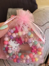 Suéter con dibujos de unicornio y flores de madera para niños, pulsera para niñas, regalos de Navidad, joyería