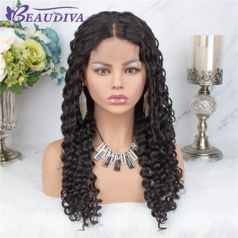 Глубокая волна вьющиеся человеческие волосы парик 4*4 Кружева Закрытие парик бразильский глубокая волна кружева парики для женщин человеческие волосы парики