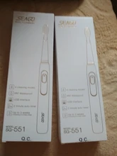SEAGO-cepillo de dientes eléctrico recargable, compra uno y obtén uno gratis, 4 modos de viaje, con 3 cabezales, regalo