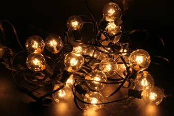 

G40 GARLAND STRING LIGHTS GUINGUETTE 7.62M 25 BULBS RACCORDABLE WARM WHITE INDOOR OUTDOOR DECORATION
