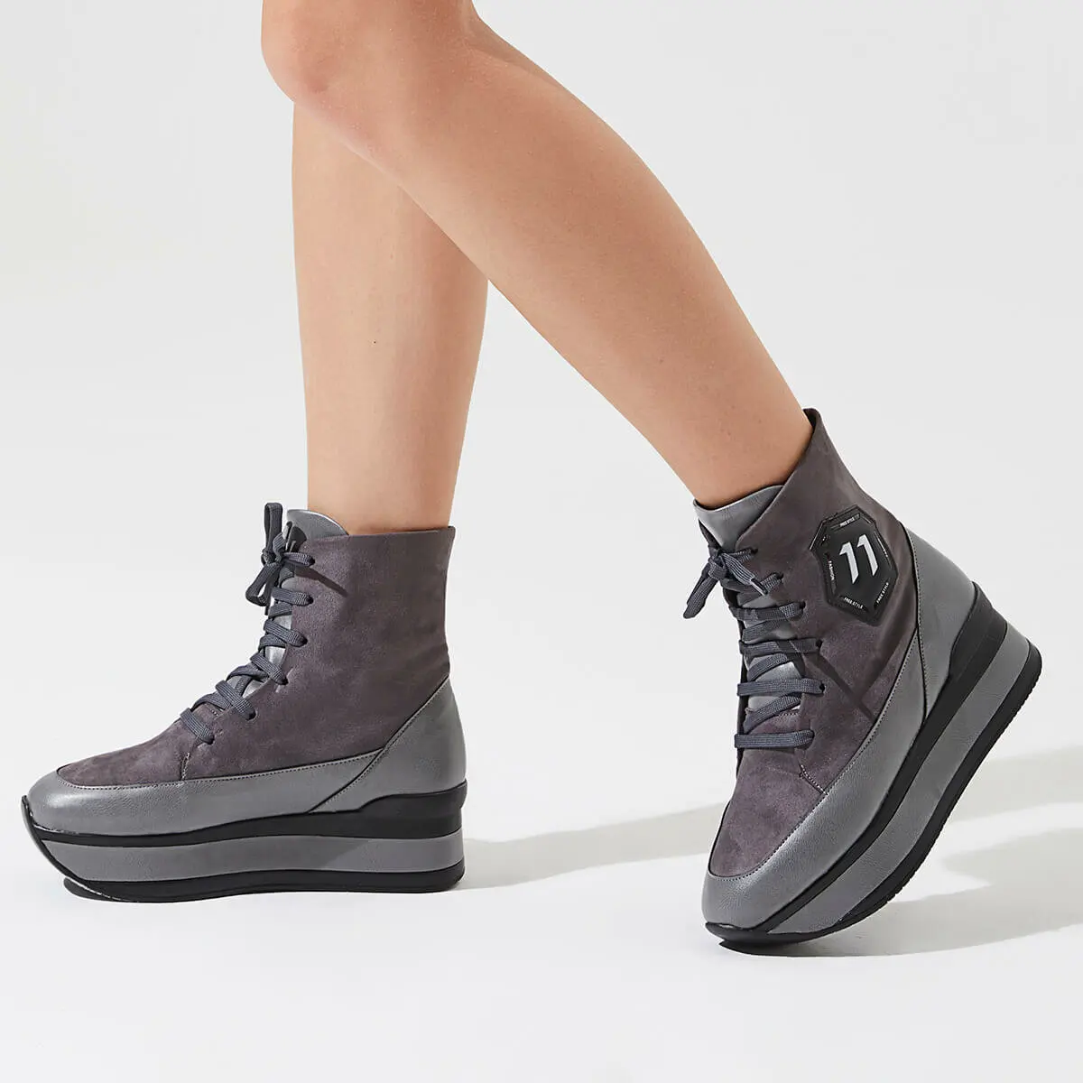 

FLO DERMAN77Z Gray SUEDE Women 'S Boots BUTIGO