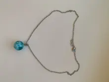 Collar con colgante de Luna y Bola de resina transparente para mujer, collar con cadena de nubes azules y blancas, regalos de joyería para niña