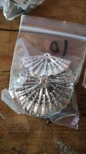 10 Uds. De colgantes de ventilador de aleación de Zinc de color plata antigua, accesorios de joyería Diy, venta al por mayor, 33x21mm, J206