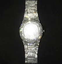 Reloj de moda con diamantes de acero para hombre, cronógrafo de Hip Hop, de lujo, dorado, masculino, 2021