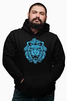 

Angemiel Wear Angry Lion Black Male Hooded Sweatshirt