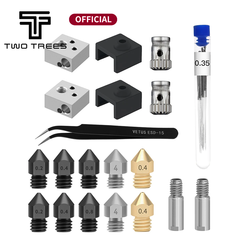 Block-Tool Extrusion-Wheel Nozzle Mk8 Mk8-Sock Cleaning-Needle 3d-Printer Twotrees Aluminum