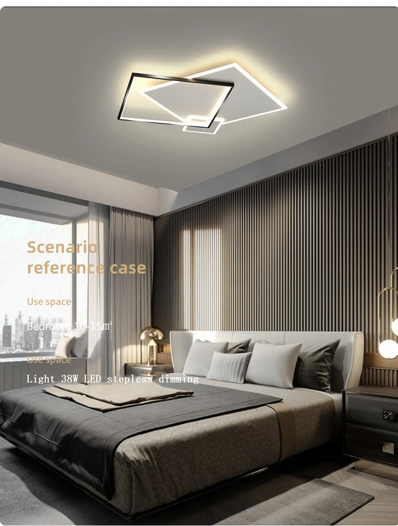 Modern LED Ceiling Lamp For Living Room Bedroom Dining Room Kitchen Lounge Gold Square Design Remote Control Chandelier Light glass chandelier