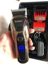 Hair-Clipper Trimmers Barber Lcd-Display-Machine Professional Electric Kemei Men 