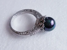 Huitan romántico anillos de perlas simuladas para las mujeres de lujo aniversario de boda accesorios anillos de compromiso para venta al por mayor