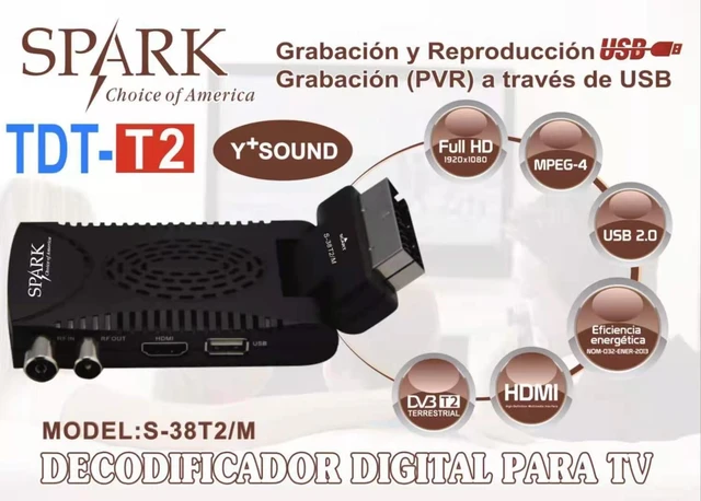 SPARK - Receptor-Grabador TDT-T2 con Mando a distancia USB 2.0 HDMI DVB-T2  FULL HD - AliExpress