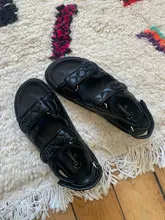 Sandalias de plataforma de cuero genuino para mujer, zapatos de diseñador de lujo a la moda, Sandalias planas, tacones gruesos, tendencia