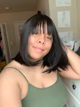 Largo SHANGKE-Peluca de cabello sintético liso con flequillo para mujer, pelo de fibra resistente al calor, Natural, negro, marrón, gris