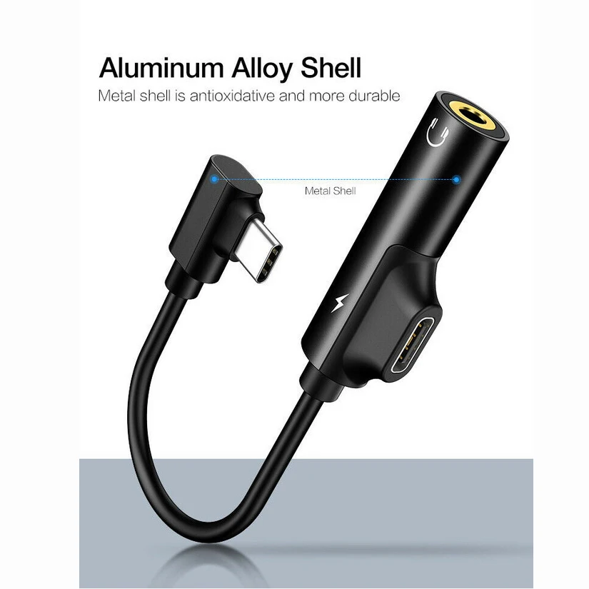 500PCS bundle package 2in1 USB Type C To 3 5mm Jack AUX Audio Headphone Earphone Adapter Charger Cable