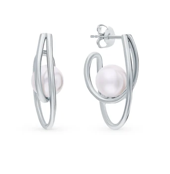 

Silver earrings with pearls sunlight sample 925