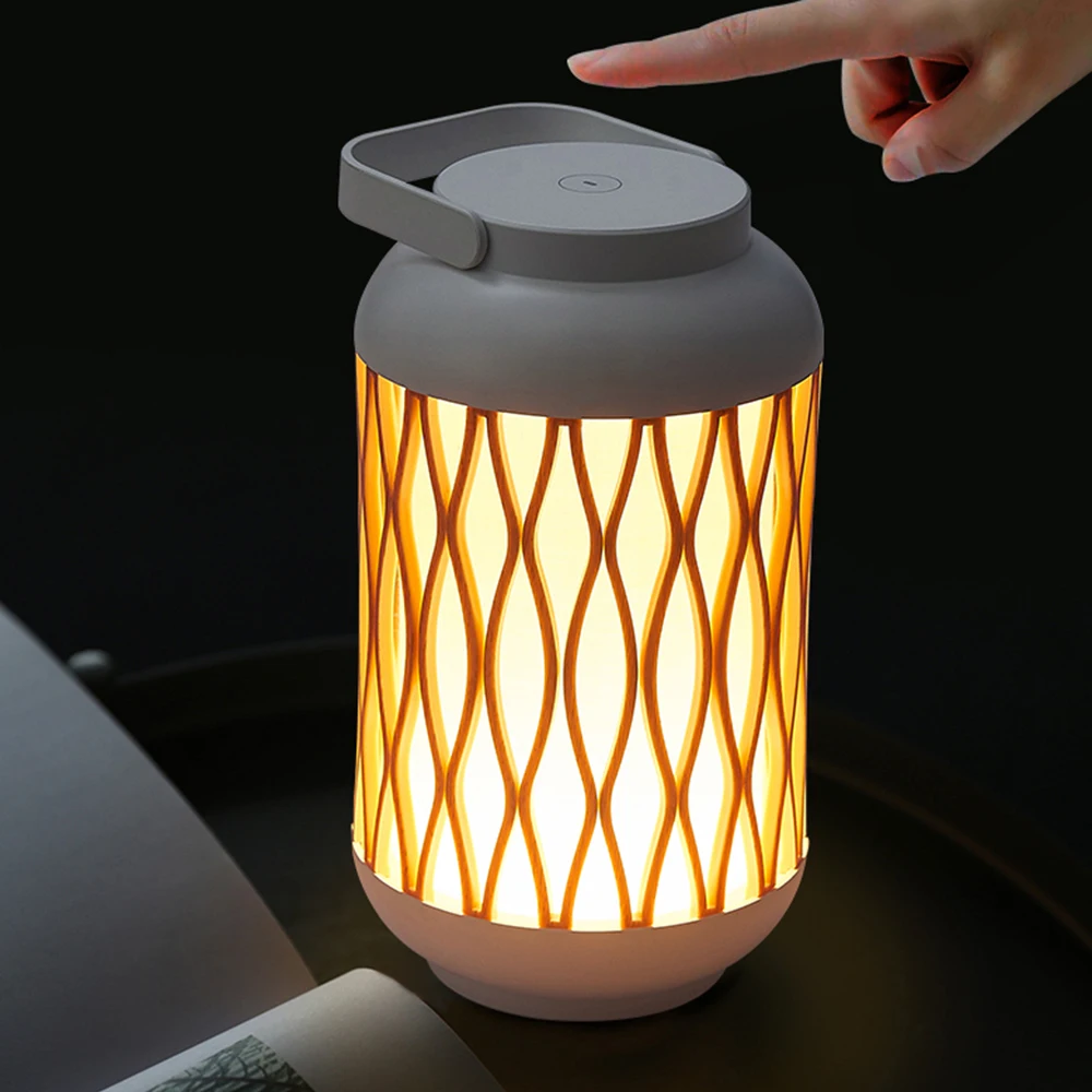 

Artpad Portable Lantern 3W Hang Lamp Rechargeable Table Night Light Touch Dimmable Wood DecoraTable Night Led With USB Charging