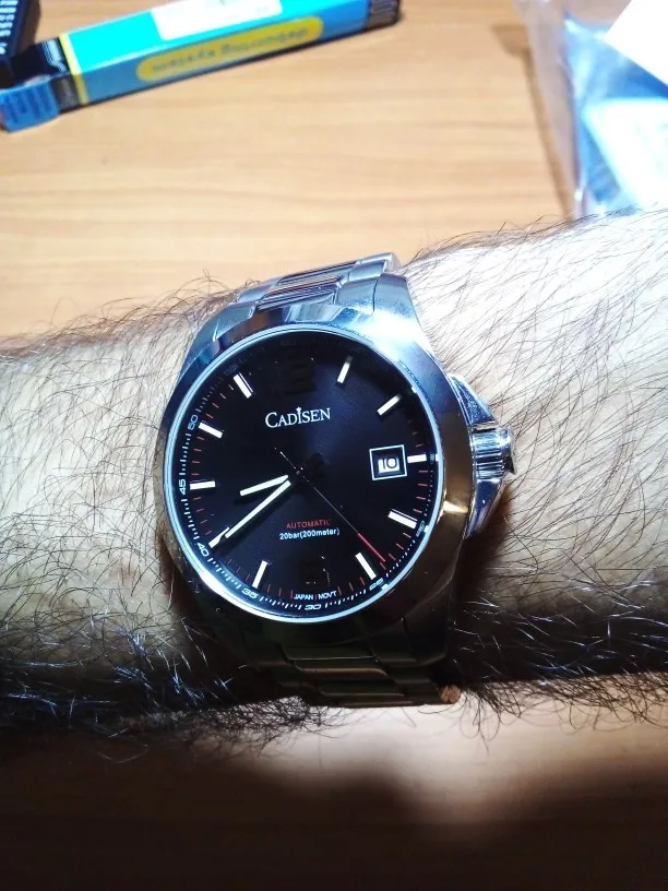 Отзыв о товаре CADISEN Watch C8197 MIYOTA 8215 Механизм Автоматические Часы для Мужчин 200 м Водонепроницаемые Мужские Механические Наручные Часы Синий Креативный Циферблат от пользователя A***i