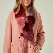 11252 розовый меховой шарф Bordolu