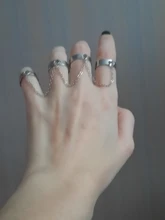 Anillos abiertos de dedo múltiple para mujer, cadena de eslabones estilo Punk, fiesta, concierto, ceremonia, regalo de joyería, venta al por mayor, 2020
