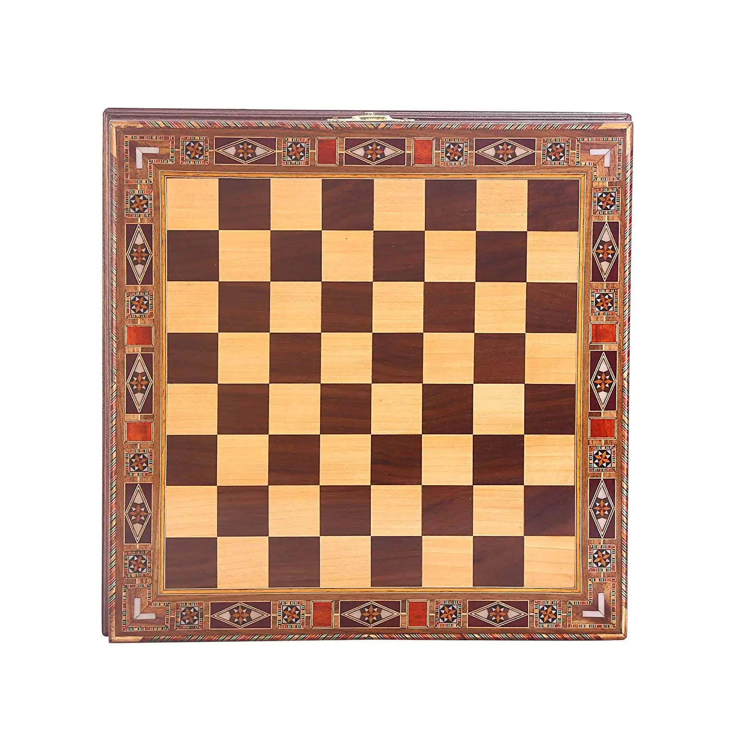 Historical Spanish Royal Guards Metal Chess Set,Handmade Pieces,Natural Solid Wooden Chess Board, Storage Inside King 7 cm