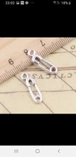 30 Uds. De dijes de alfiler de seguridad para pañales de bebé 19x6mm colgante de Color plateado bronce tibetano, fabricación de joyas antiguas DIY artesanal