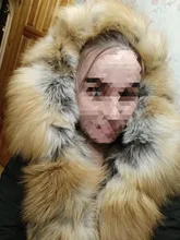 BLUENESSFAIR-Chaqueta larga impermeable de invierno para mujer, abrigo de piel de zorro y mapache Natural, ropa de calle extraíble, 2020