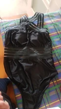 Bikini de una pieza con rayas negras para mujer, bañador Sexy, Monokini de realce, triangular, para playa