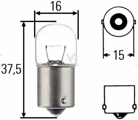 HELLA Лампа R5W 5 W 24 V BA15s