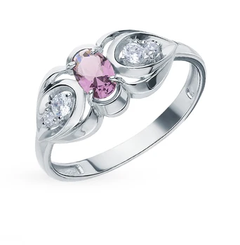 

Silver ring with crystals and cubic zirconia sunlight sample 925 test