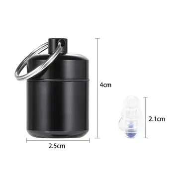 

Blue Transparent Silicone Rope Music Noise Reduction Earplugs + Aluminum Storage Bottle -1 Group