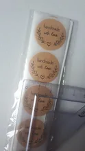 50 Uds. De pegatinas redondas de Kraft Natural hechas a mano, para scrapbooking, etiquetas adhesivas de sello de Gracias pegatina, papelería