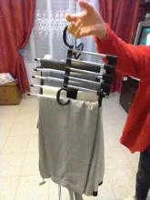 Estante de almacenamiento multifuncional 5 en 1 para pantalones, estante para armario, organizador de ropa de acero inoxidable