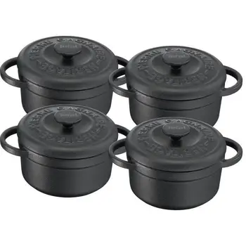 

TEFAL Set of 4 Minis cast iron Pans Gagnaire Heritage-Round-10 cm - 0,3L