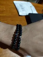 Men Natural Rock Stone Bracelet Energy Hematite Cylinder Black Lava Diffuser 6/8mm Beads