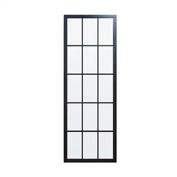 

DIYHD Black Framed Clear Glass Sliding Barn Door Slab,Tempered Glass Door Panel