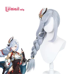 L-email wig Game Genshin Impact ShenHe Cosplay Wig Gradient Color Long Straight Woman Cosplay Wig Heat Resistant Synthetic Hair
