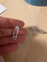 Pendientes de tuerca geométricos de estilo coreano para mujer, aretes de circonita cúbica Micro pavimentada de Color oro blanco