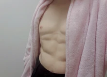 KnowU-Pecho masculino artificial de silicona, accesorio con cuello alto y vientre con músculos marcados para cosplay