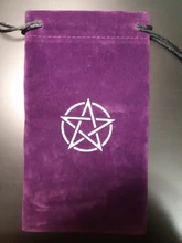 Bolsa de almacenamiento de Tarot, pentagrama de terciopelo, juego de mesa, bordado de tarjetas, bolsa con cordones, suministros de brujería para caja de Tarot, 1 Uds.
