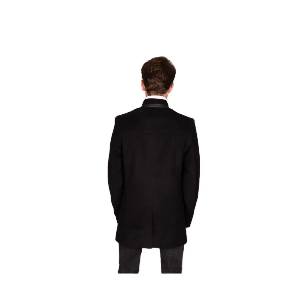Men's Leather Zipper Black Cachet Coat 2021 Autumn Winter Season Outwear High Quality SlimFit Young Style WithFrontButtonClosure