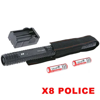 

X8 1118 LED flashlight electro W o k e r high power Cree flashlight for self defense spikes glass