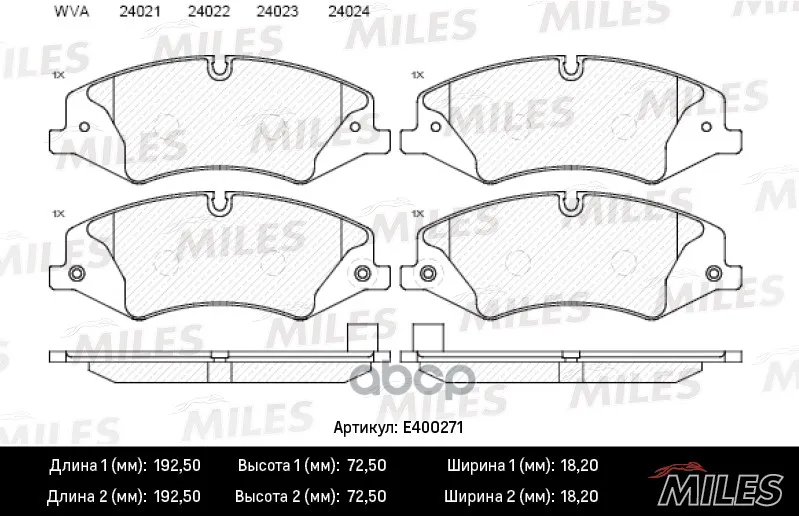 Колодки Тормозные Land Rover Discovery/Range Rover Sport 09- Перед. Lowmetallic Miles E400271 Miles арт. E400271