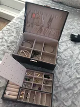 Caja de almacenamiento de joyas de cuero PU, embalaje multifunción portátil de estilo europeo con cajón, regalo de invierno