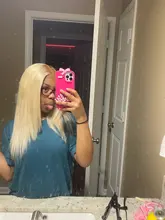 Pelucas de cabello humano Rubio degradado para mujer, pelo liso 4T613 brasileño Remy 613, peluca con malla frontal transparente, pelucas de encaje prearrancadas