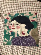 Cushion-Cover Pillow-Case Kissen Linen Print Home-Bed Cartoon Decoration Cat Portrait