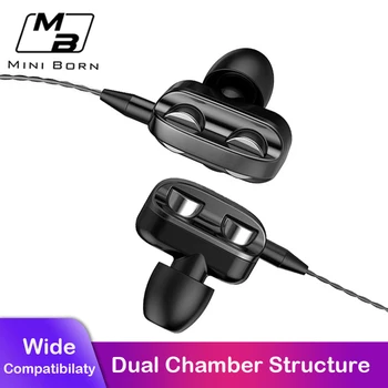 

Mini born In Ear Headphones Earphone Headset Wired Earbuds Soundproof Earplugs Quad Cores Headset No Ear Pain Earphone