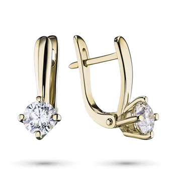 

Earrings in yellow gold with a diamond