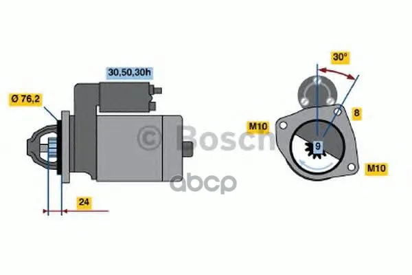Стартер 12v, 1.4kw 0986017110 Bosch арт. 0986017110