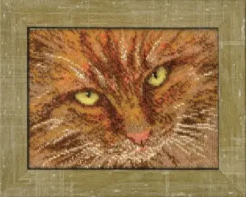 

B-063 bead embroidery kit 'чарівна митмит'red kot', 20,4*15,3 cm
